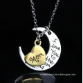 I Love You to the Moon and Back Necklace Moon Shape Pendant wholesale